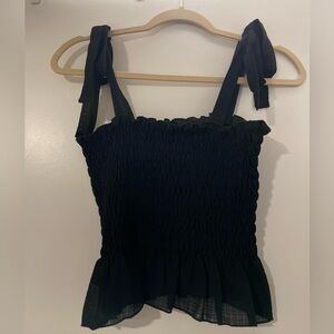 Elegant Black Smocked Top